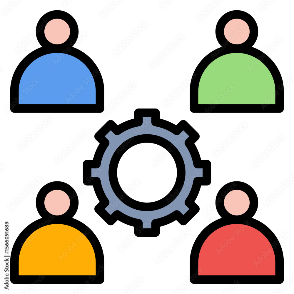 Poster teamwork icon vector image. can be used for teamwork.