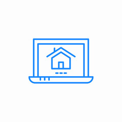 Fototapeta premium laptop house icon sign vector