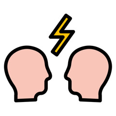 Conflict Resolution icon vector image. Can be used for Project Assesment.