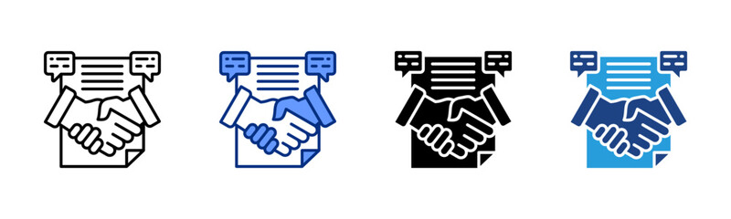 Contract Discussion icon sheet multiple style collection
