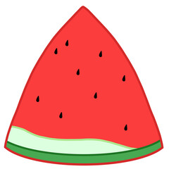 Vertical Watermelon Slice Illustration