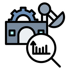 Industry Analysis icon vector image. Can be used for Survey.