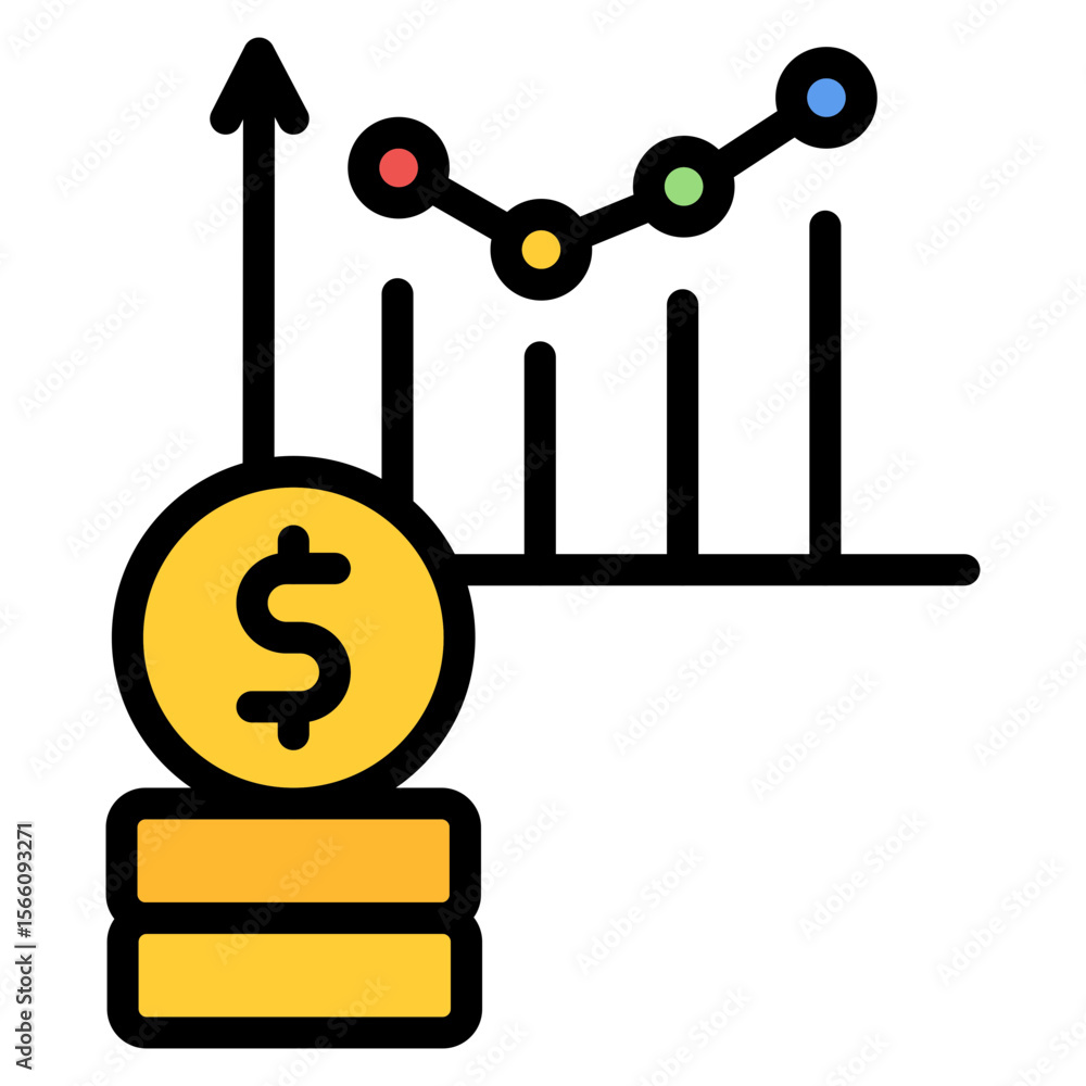 Poster sales performance icon vector image. can be used for survey.
