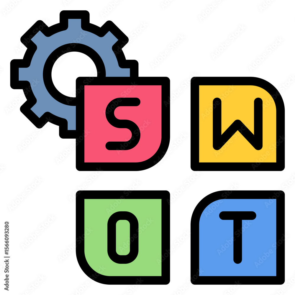 Poster swot analysis icon vector image. can be used for survey.