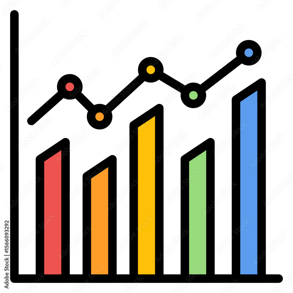Poster bar chart icon vector image. can be used for business performance.