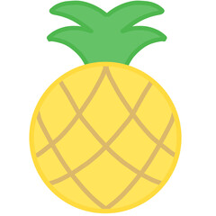 Simple Pineapple Illustration in Flat Style