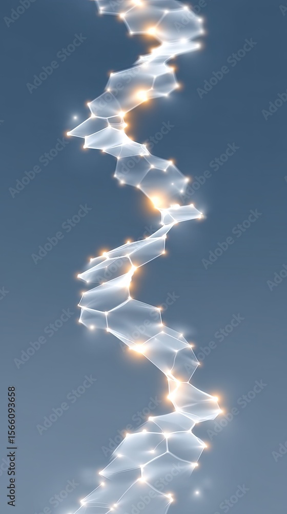 Poster abstract glowing hexagonal network structure