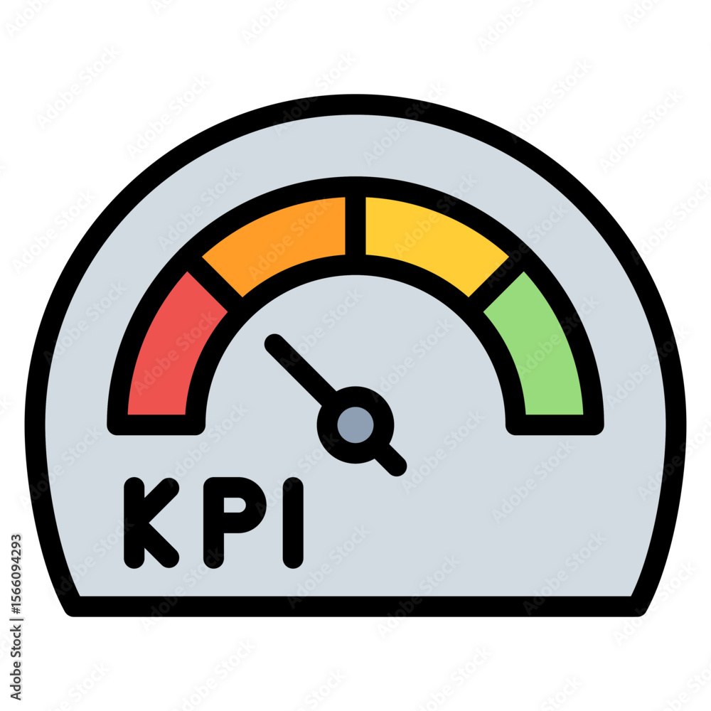 Poster KPI icon vector image. Can be used for Action Plan.