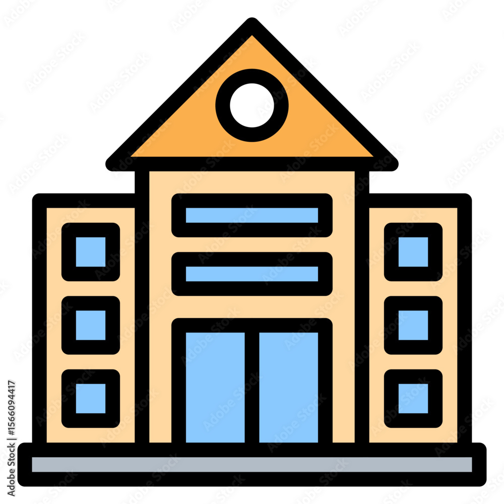 Poster civic center icon vector image. can be used for public utilities.