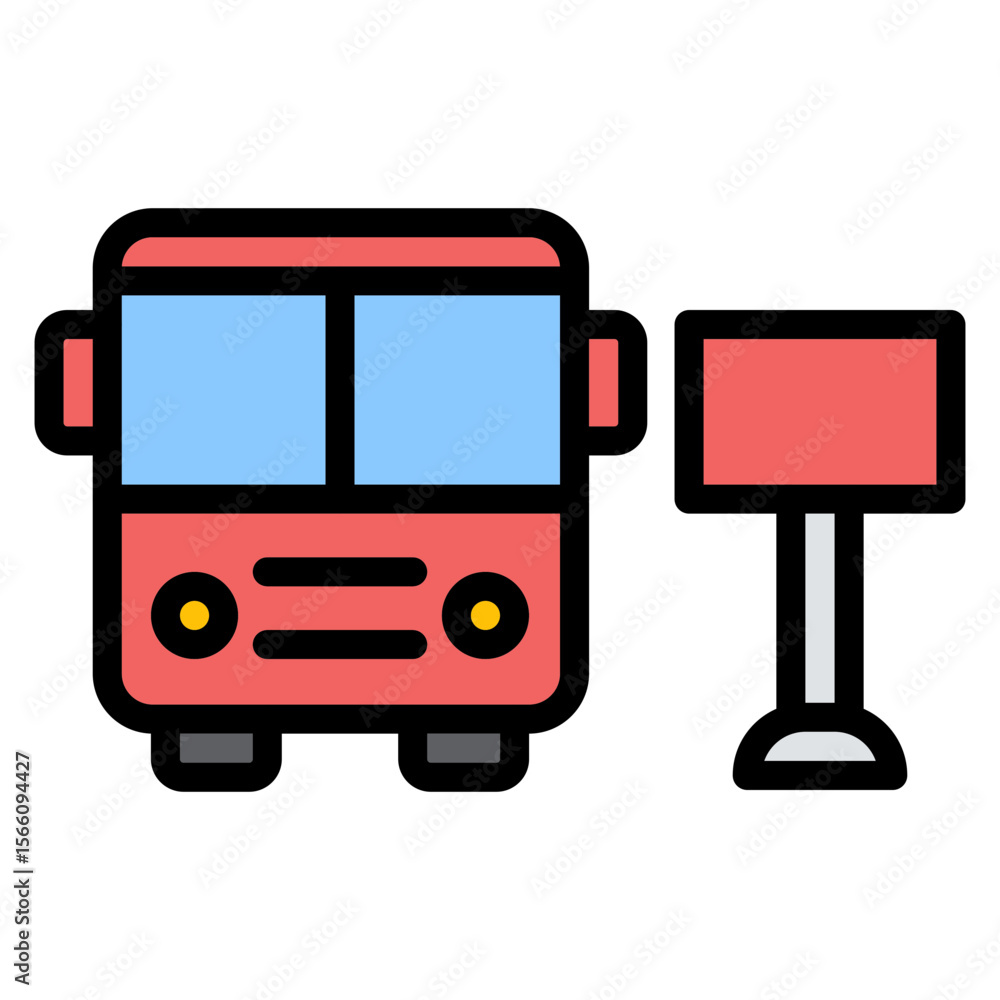 Aufkleber bus stop icon vector image. can be used for public utilities.