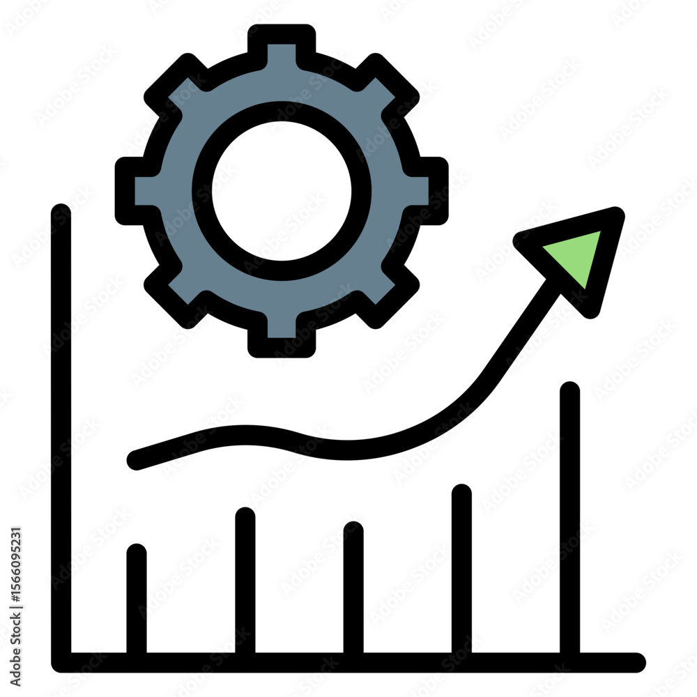 Aufkleber continuous improvement icon vector image. can be used for operations management.