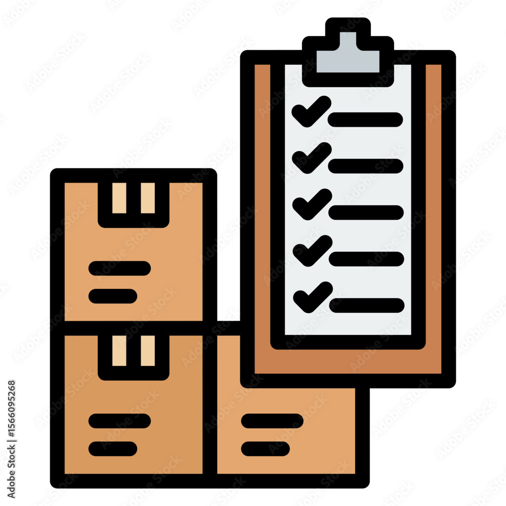 Poster inventory control icon vector image. can be used for operations management.