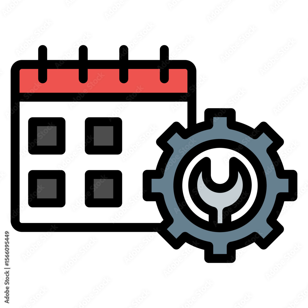 Aufkleber maintenance schedule icon vector image. can be used for operations management.