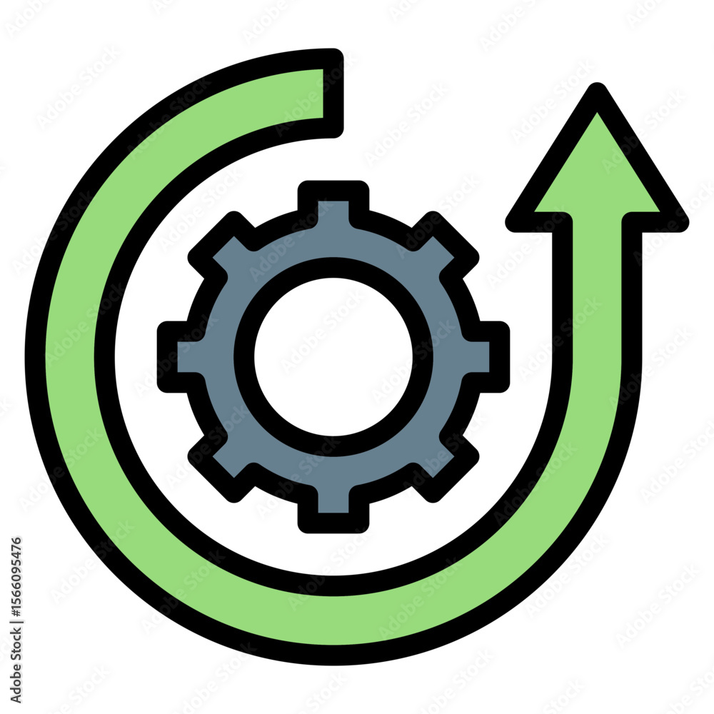 Poster process improvement icon vector image. can be used for operations management.