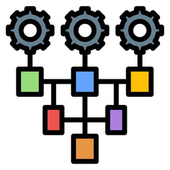 Process Flowchart icon vector image. Can be used for Operations Management.