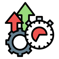 Productivity Tracker icon vector image. Can be used for Operations Management.