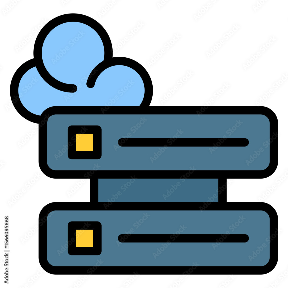Poster cloud storage icon vector image. can be used for remote working.