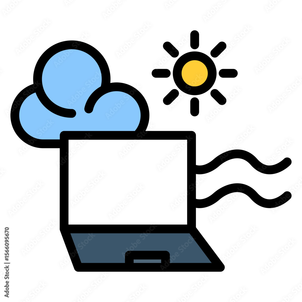 Poster digital nomad icon vector image. can be used for remote working.