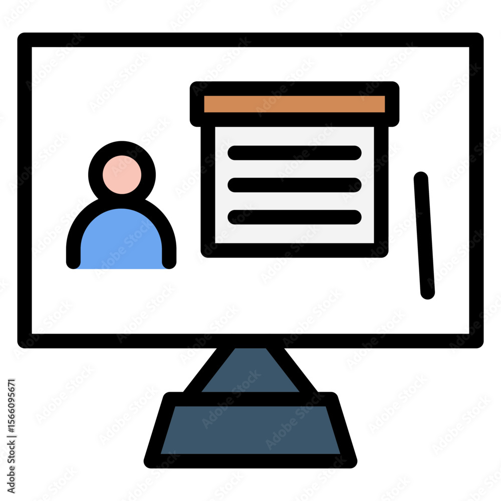 Poster distance learning icon vector image. can be used for remote working.