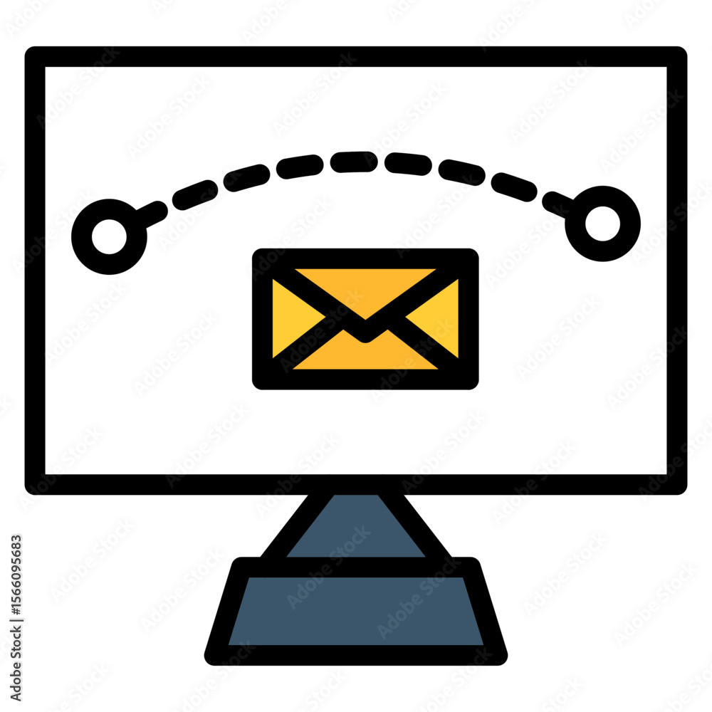 Poster email communication icon vector image. can be used for remote working.