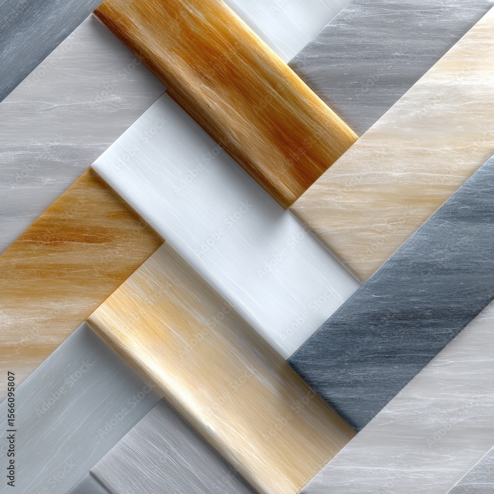 Poster Abstract Herringbone Stone and Bone Texture Pattern
