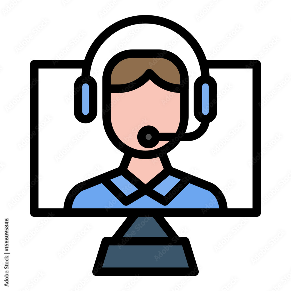 Aufkleber remote support icon vector image. can be used for remote working.