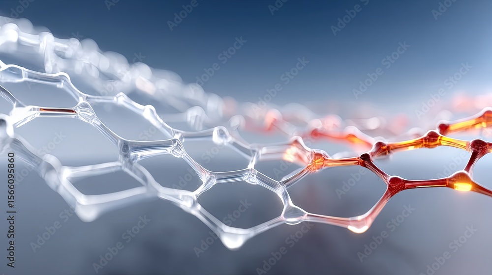 Aufkleber abstract hexagon network structure with glowing connections