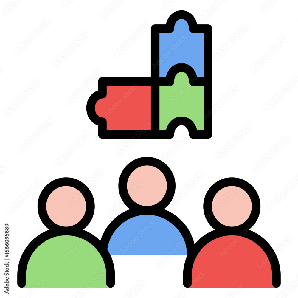 Poster team building icon vector image. can be used for remote working.