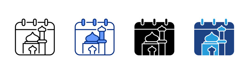 Mosque Calendar icon sheet multiple style collection