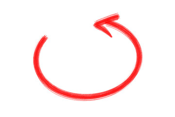 Hand Drawn Red Arrow Marker on Transparent Background, Isolated Directional Arrow Sign, Marker Arrow Clipart