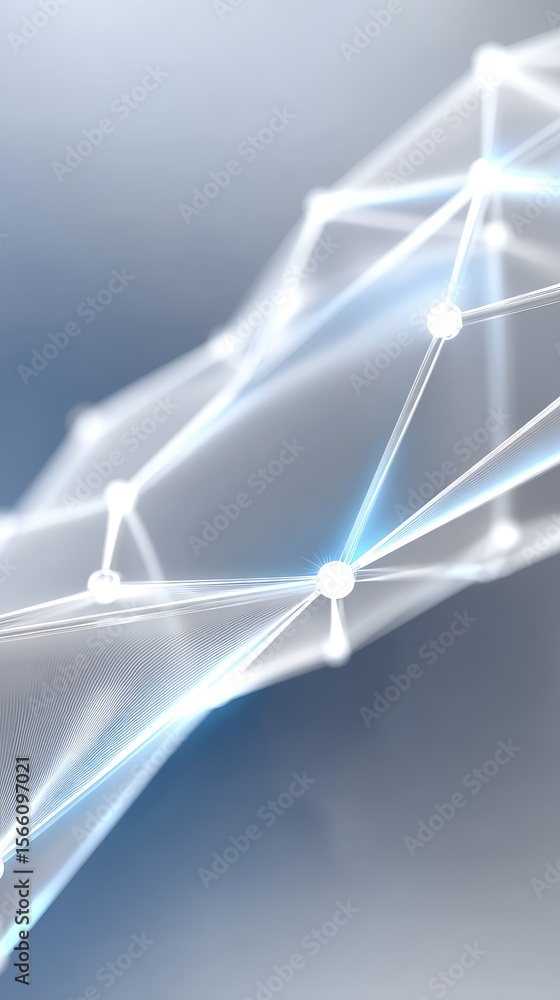 Aufkleber abstract low poly network structure with glowing nodes