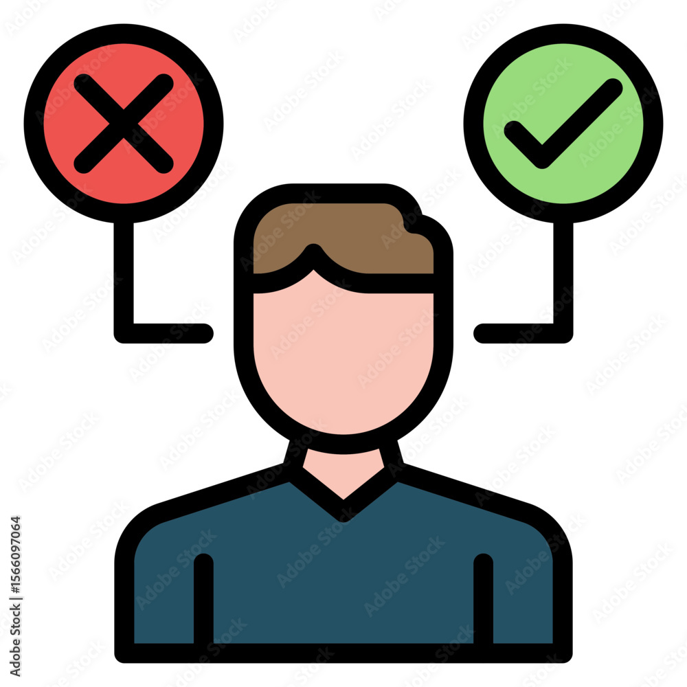 Poster decision making icon vector image. can be used for headhunting.