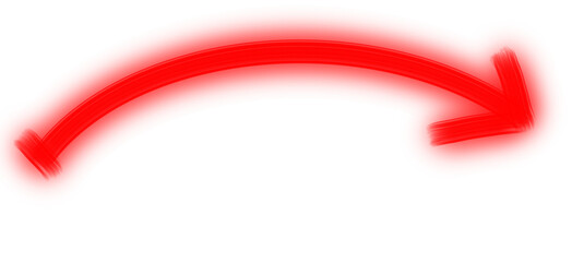 Hand Drawn Red Arrow Marker on Transparent Background, Isolated Directional Arrow Sign, Marker Arrow Clipart