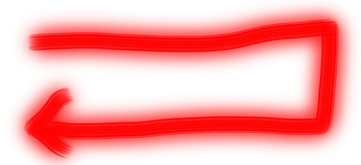 Hand Drawn Red Arrow Marker on Transparent Background, Isolated Directional Arrow Sign, Marker Arrow Clipart