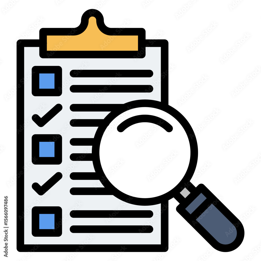 Poster inspection checklist icon vector image. can be used for manufacturing and distribution.