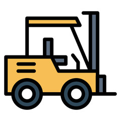 Forklift icon vector image. Can be used for Manufacturing and Distribution.