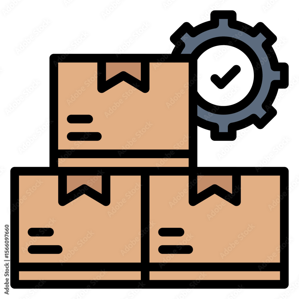 Poster quality control icon vector image. can be used for manufacturing and distribution.
