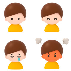 上半身男の子表情セット