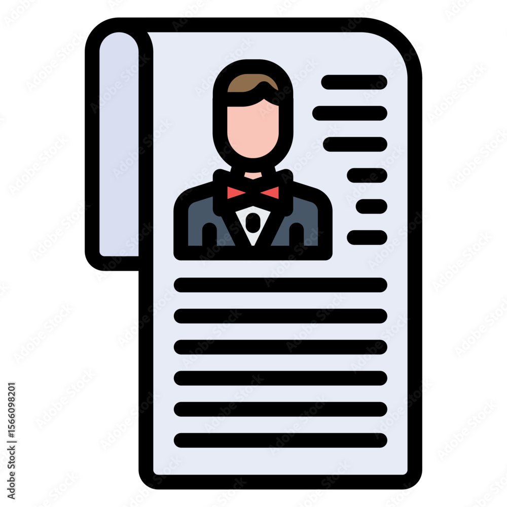 Aufkleber career summary icon vector image. can be used for curriculum vitae.