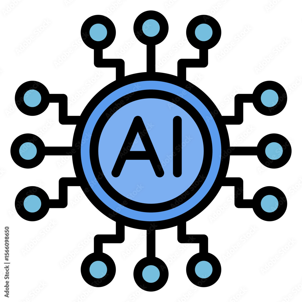 Poster artificial intelligence icon vector image. can be used for professional services.