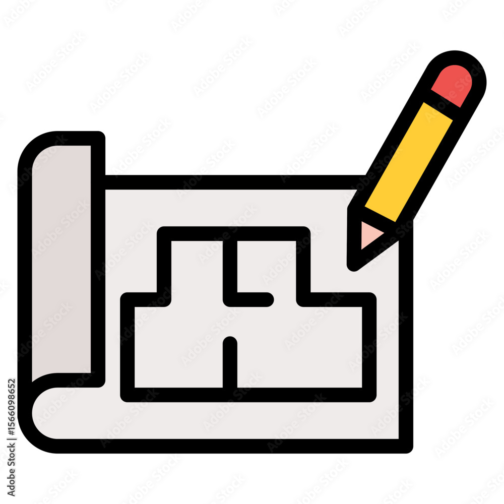 Poster architecture icon vector image. can be used for professional services.