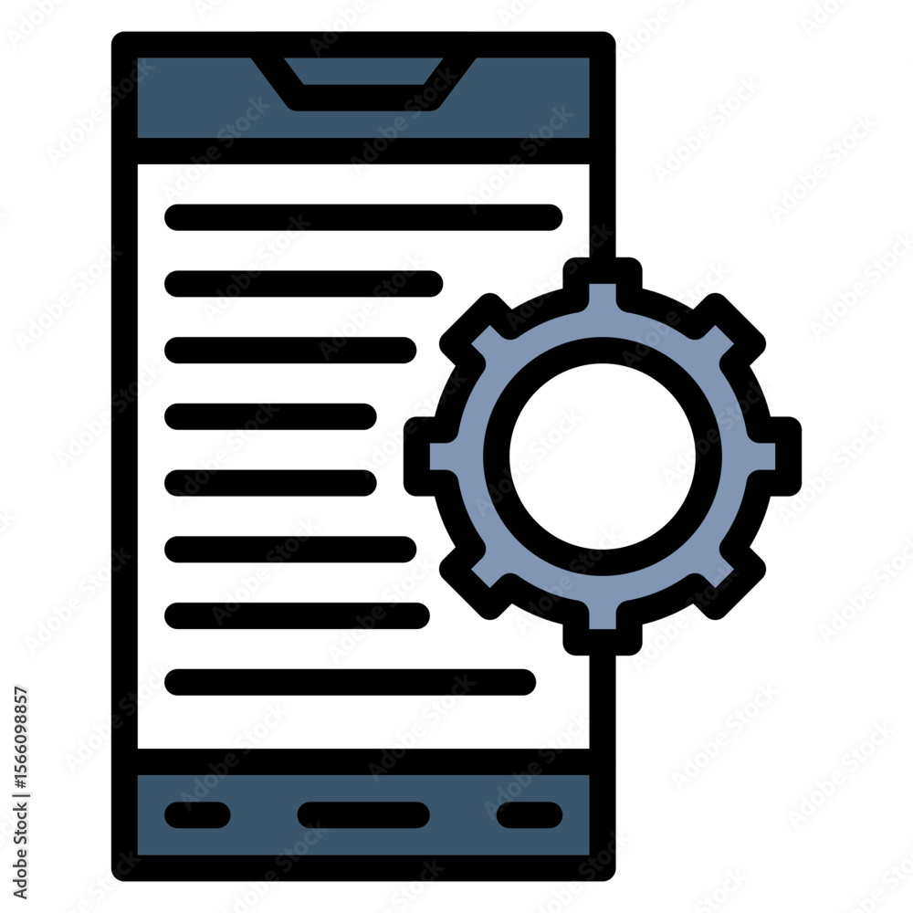 Poster mobile app development icon vector image. can be used for professional services.