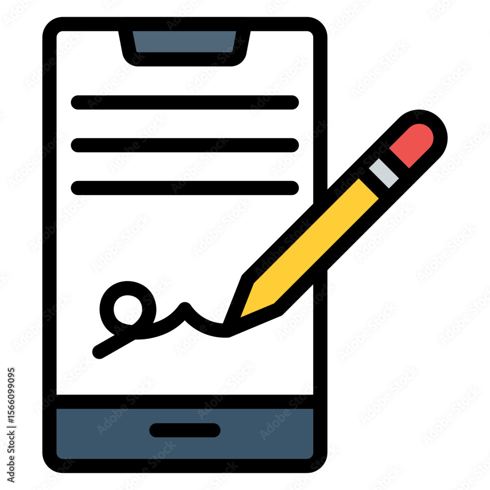 Poster digital signature icon vector image. can be used for safe payment.