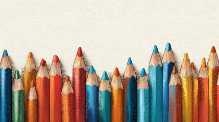 Colorful Pencils Arranged on a Background