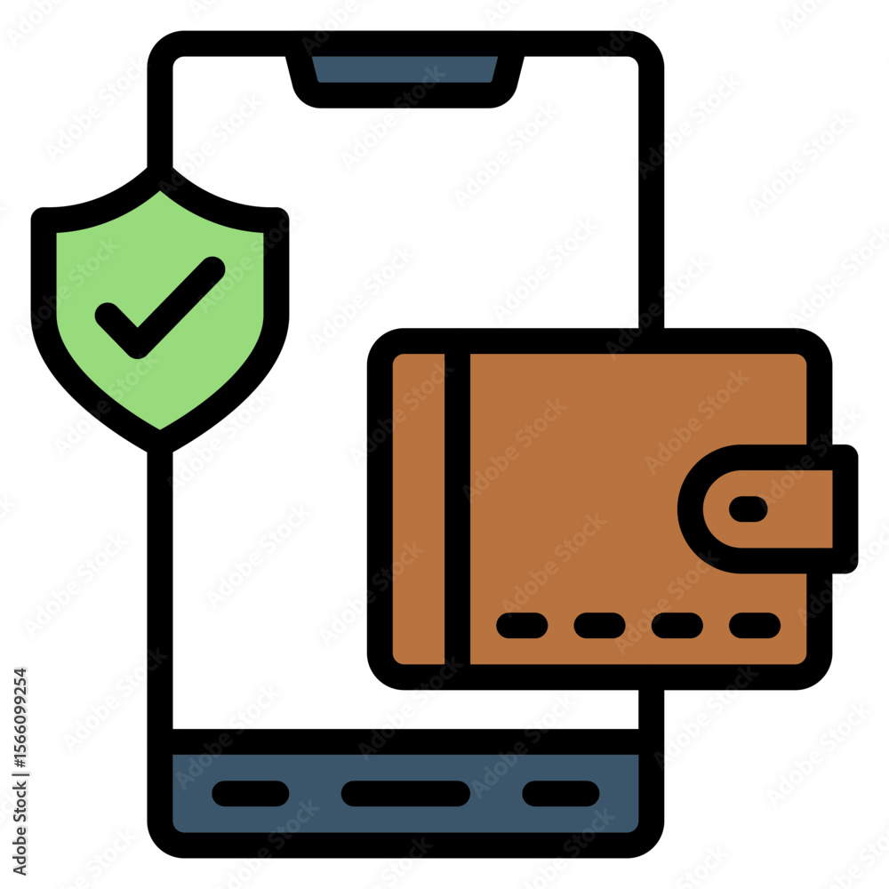 Poster secure digital wallet icon vector image. can be used for safe payment.