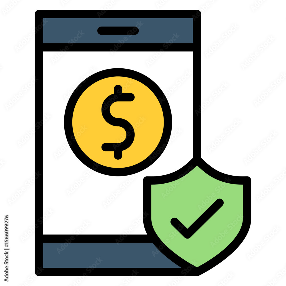 Poster secure mobile payment icon vector image. can be used for safe payment.