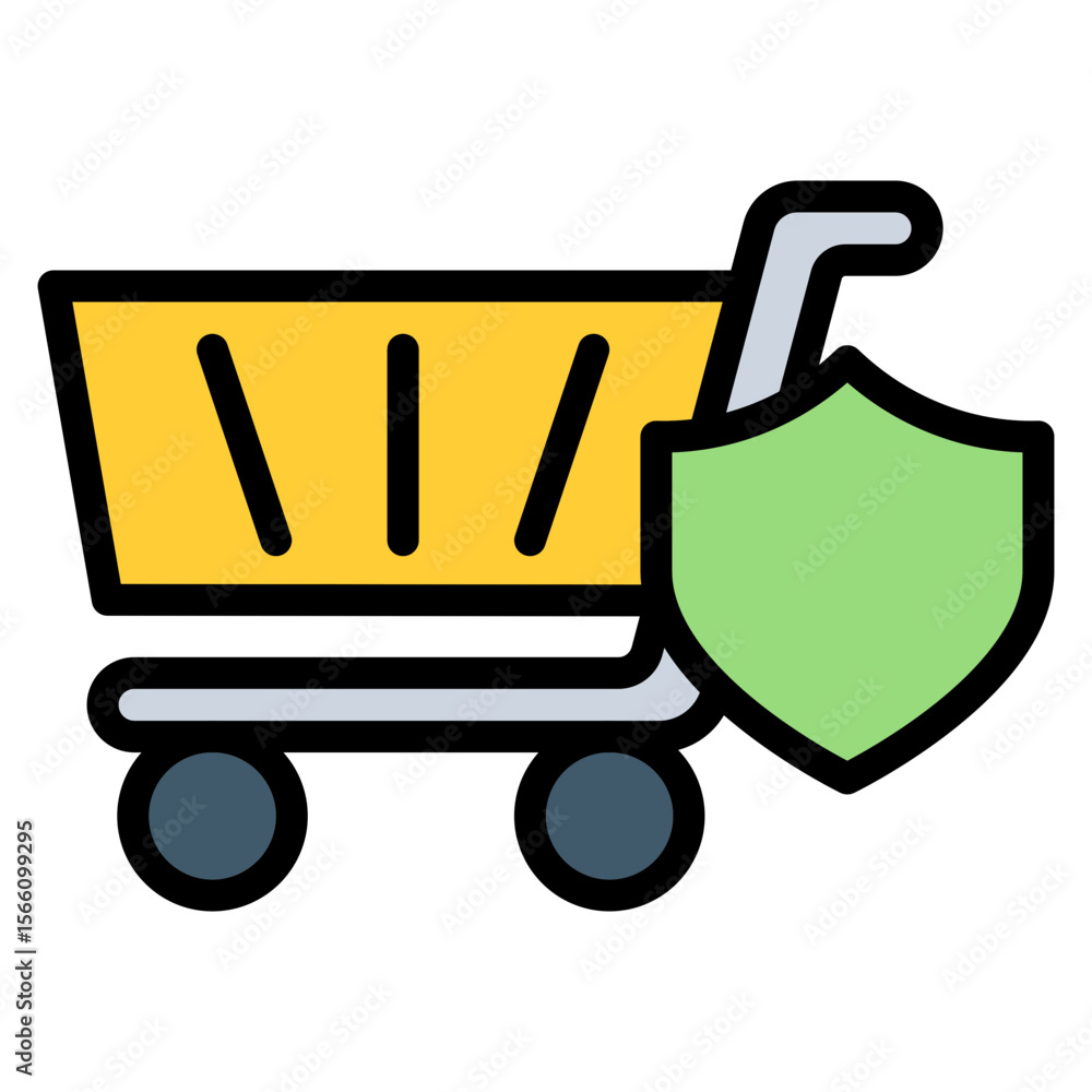 Poster secure shopping icon vector image. can be used for safe payment.