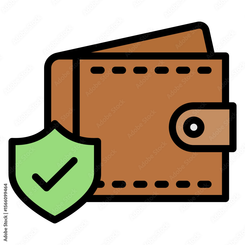 Poster secure wallet icon vector image. can be used for safe payment.