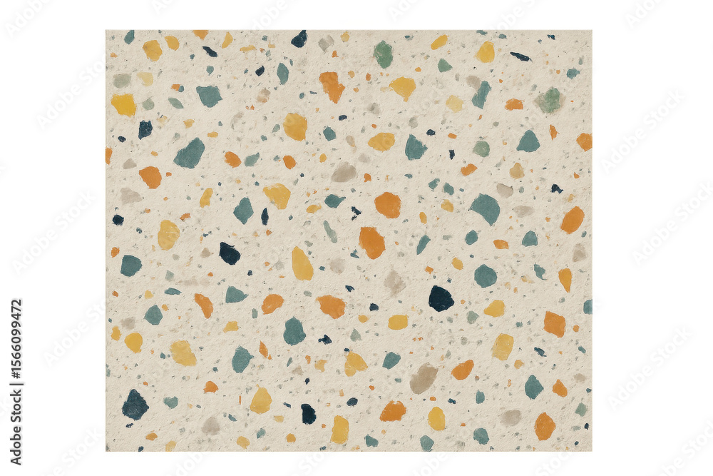 Poster colorful terrazzo seamless pattern with transparent background, perfect for various design projects