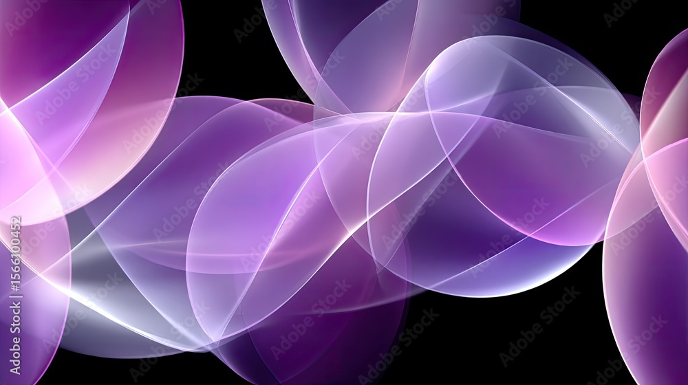 Poster abstract purple overlapping circles pattern flowing design